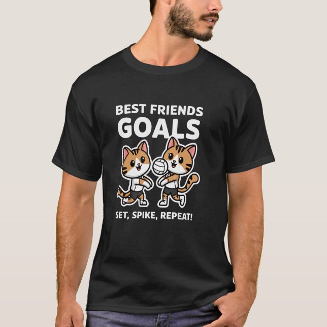 Camiseta Gatas de Volei de Meninas  Irmãs de Volei (Frente)