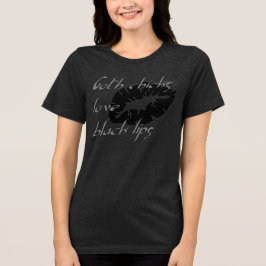 Camiseta Gatas Góticas Amam Lábios Pretos Humor de Hallowee