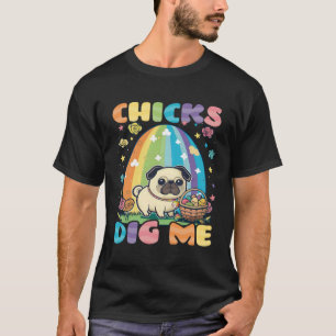 Camiseta Gatas Me Diguem Pug Páscoa Cristã
