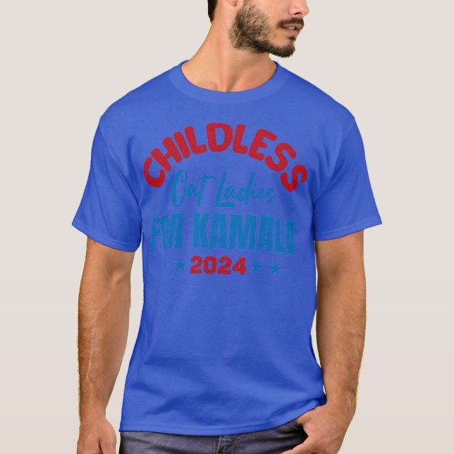 Camiseta gatas sem filhos para Kamala harris (Frente)