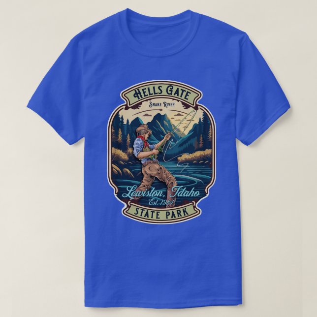 Camiseta Gate State Park Lewiston Idaho Fly Fisheries S (Frente do Design)