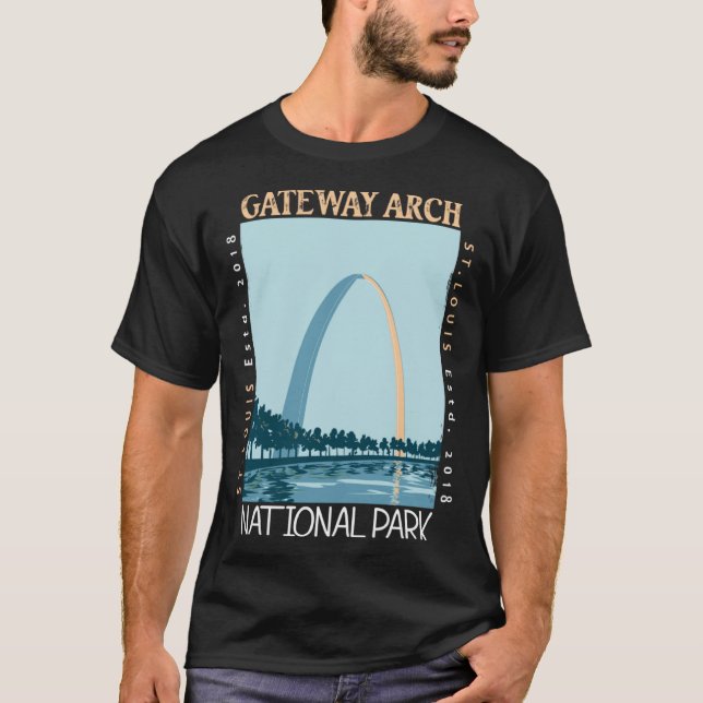 Camiseta Gateway Arch National Park Distressed Vintage (Frente)