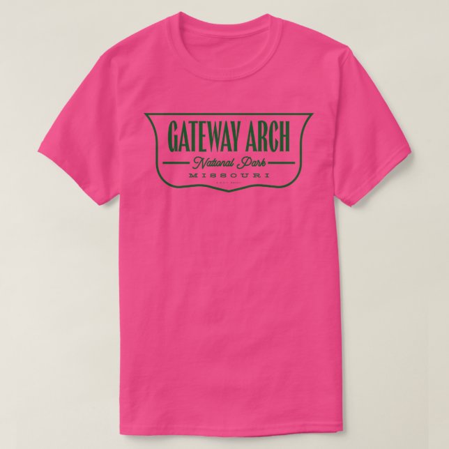 Camiseta Gateway Arch National Park Shield Green (Frente do Design)