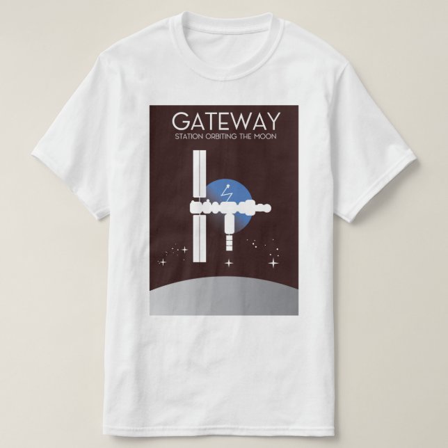 Camiseta Gateway - Estação orbitando a lua (Frente do Design)