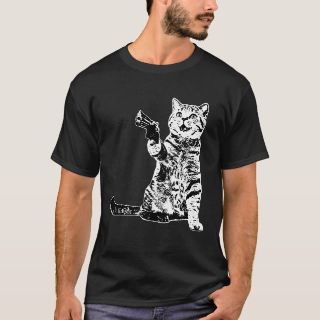 Camiseta Gatinha Arma  Gato (Frente)