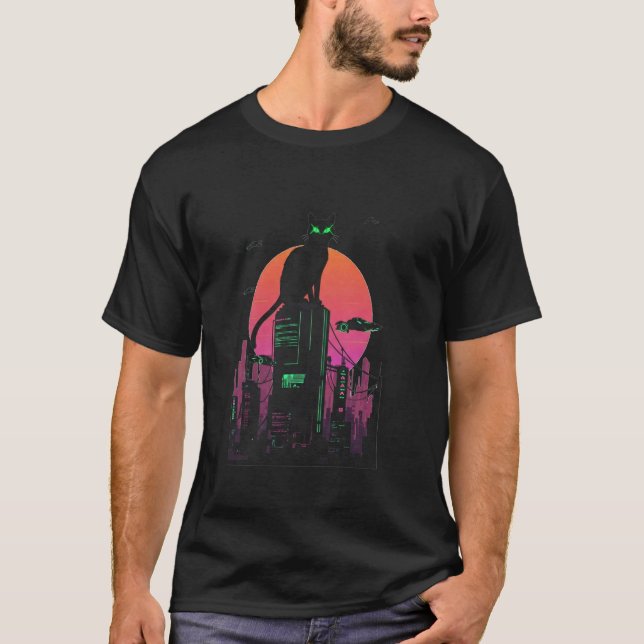Camiseta Gatinha Cyberpunk Kitty (Frente)