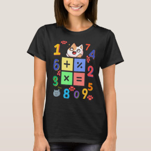 Camiseta Gatinha da Matemática Eu Amo Matemática E Gatos Ma