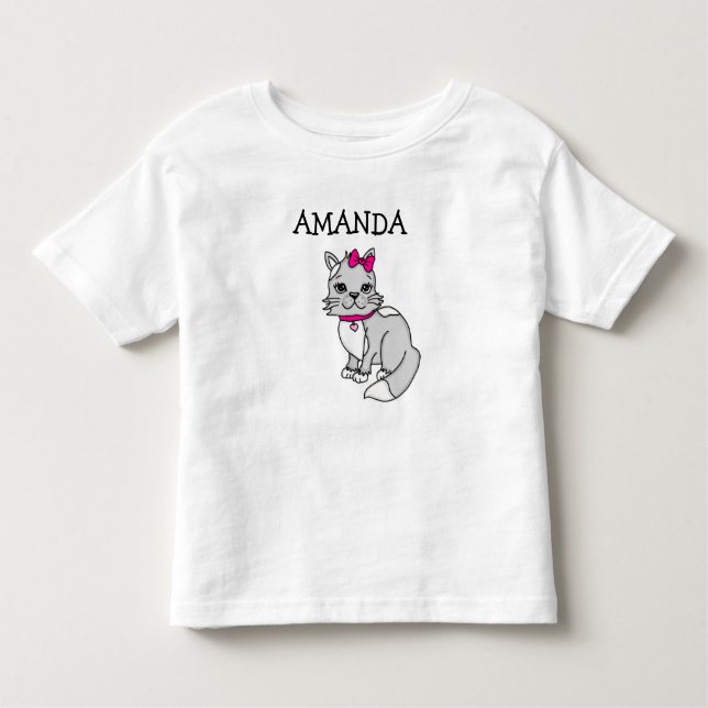 Camiseta Gatinha de Cinza personalizada de garotinha com Ar (Frente)