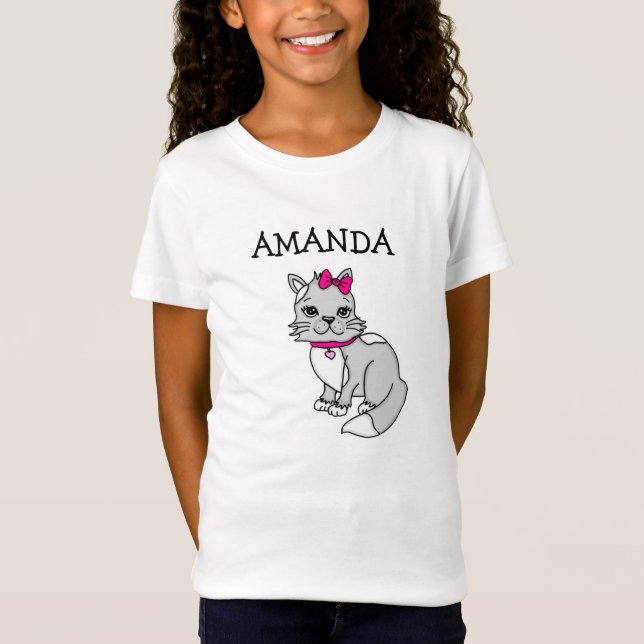 Camiseta Gatinha de Cinza personalizada de garotinha com Ar (Frente)