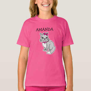 Camiseta Gatinha de Cinza personalizada de garotinha com Ar