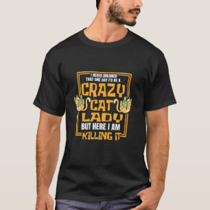 Camiseta Gatinha Doida Senhora Gato Felino Mãe do Gato Gif