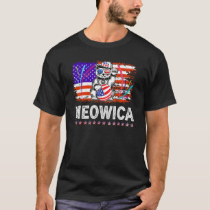 Camiseta Gatinha Meowica de 4 de Julho para Amantes de Gato