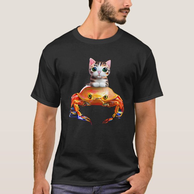 Camiseta Gatinho Adorável e Caranguejo Gigante 1 (Frente)