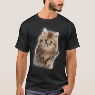 Camiseta Gatinho adorável e fofinho de olhos azuis