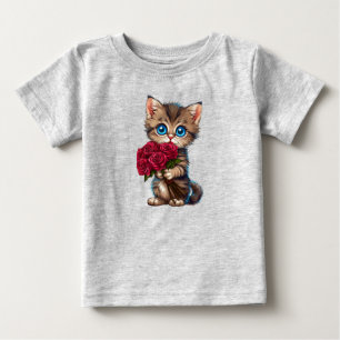 Camiseta Gatinho adorável em estilo desenho animado
