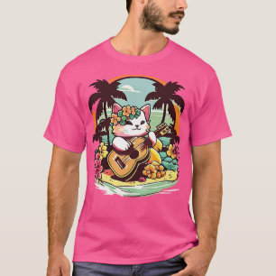 Camiseta Gatinho Aloha Ukulele