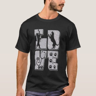 Camiseta Gatinho Amor Gato Cachorro Impressão de Pata Cacho