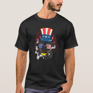 Camiseta Gatinho Arco-Íris EUA Óculos de Sol Felino Sussurr