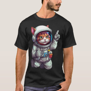 Camiseta Gatinho Astronauta Em Astronau De Gato Laranja De