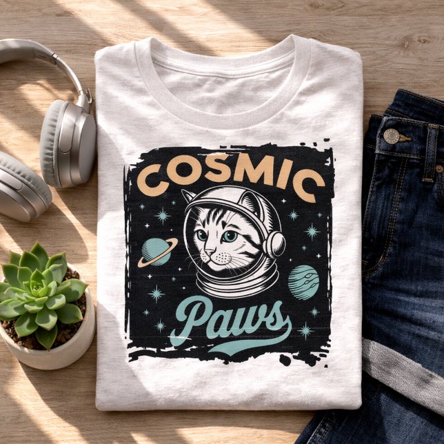 Camiseta Gatinho Astronauta Fofo (Cute and fun Cat shirt with space Kitty! Fun way to show off your love for cats and kittens. )
