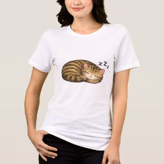 Camiseta Gatinho Atigrado Fofo Dormindo
