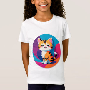Camiseta Gatinho Ativo Laranja Listrado