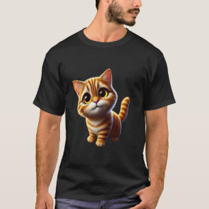 Camiseta Gatinho Atraente Laranja Malhado Gato Fofo