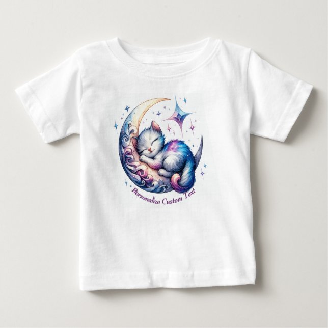 Camiseta Gatinho bonitinho personalizado dormindo em meia l (Frente)