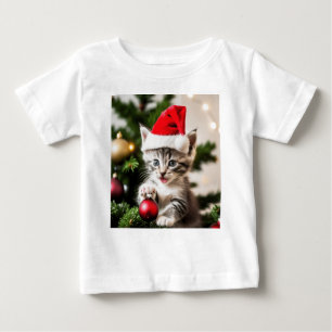 Camiseta Gatinho Bonito brincando com Gato de Árvore de Nat