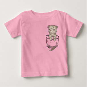 Camiseta Gatinho bonito do gato da dobra do Scottish do