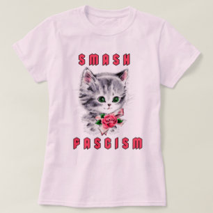 Camiseta Gatinho Bonito - Fascismo Esmagado