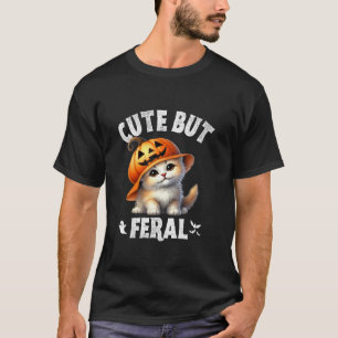 Camiseta Gatinho Bonito, Mas Feral Adolescente Pumpkin Hall