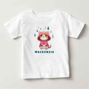 Camiseta Gatinho Bonito Olhando para o céu chuvoso