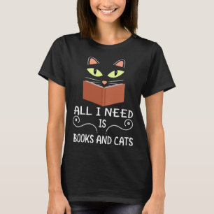 Camiseta Gatinho Bonito Que Só Preciso De Livros E Gatos