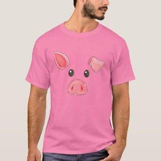 Camiseta Gatinho Bonito Rosto de Halloween Figurume Pig Fam