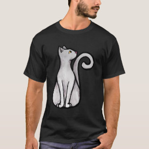 Camiseta Gatinho Branco de Arte Branca e Bonita