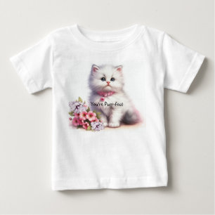 Camiseta Gatinho Branco Fofinho Você é Per-feito