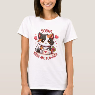 Camiseta Gatinho Calico Adorável Dia dos Namorados