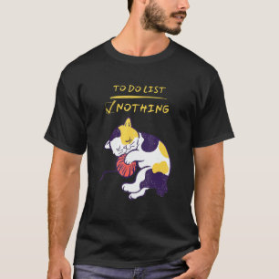 Camiseta Gatinho Calico Fofo Preguiçoso Dormindo Com 
