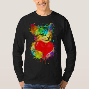 Camiseta Gatinho Cardíaco Muito Bonito De Gato