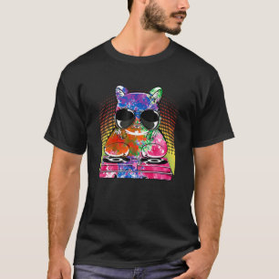 Camiseta Gatinho Cat Dj Som House Música Fofa Música Pet Pr