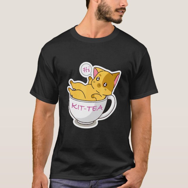 Camiseta Gatinho Chá Gato Fofo E  Gato 5 (Frente)