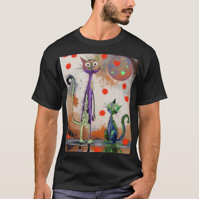Camiseta gatinho colorido (Frente)