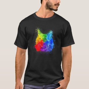 Camiseta Gatinho Colorido Fofo Gato Mamãe Papai