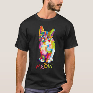 Camiseta Gatinho Colorido Para Gato Pai de Gato Mãe de Gat