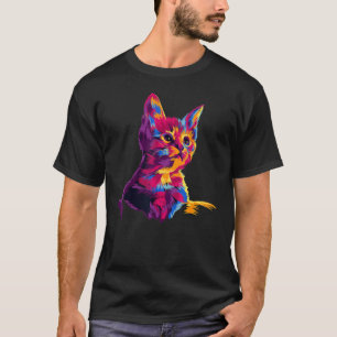 Camiseta Gatinho Colorido Para Gato Pai Mãe