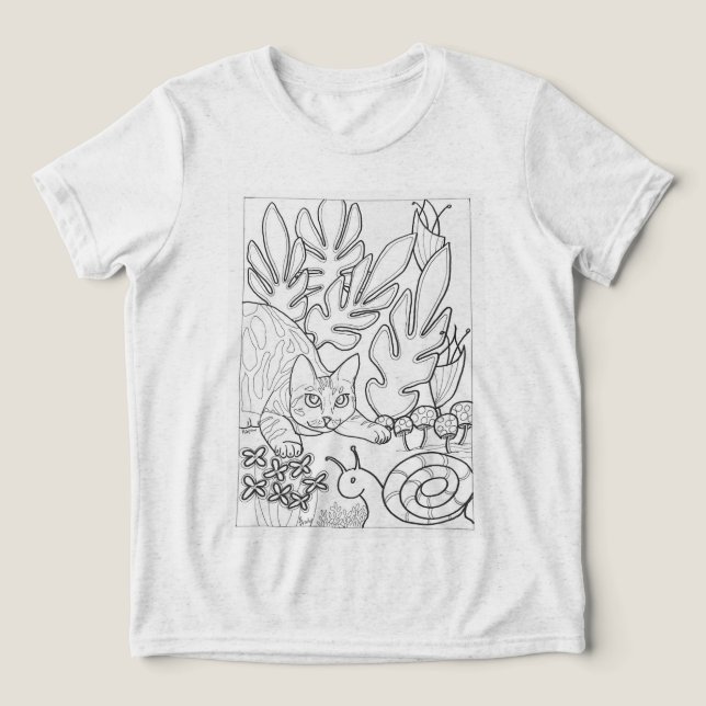 Camiseta Gatinho com caracol (Design frontal)