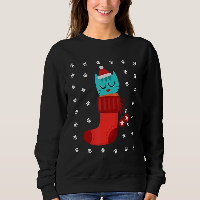 Camiseta Gatinho Com Humor Humor De Natal Feio Neve (Frente)