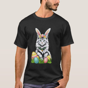 Camiseta Gatinho com Orelhas de Coelho Ovos de Páscoa Diver