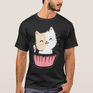 Camiseta Gatinho cupcake De Gatinho Lover Felino De Erva De